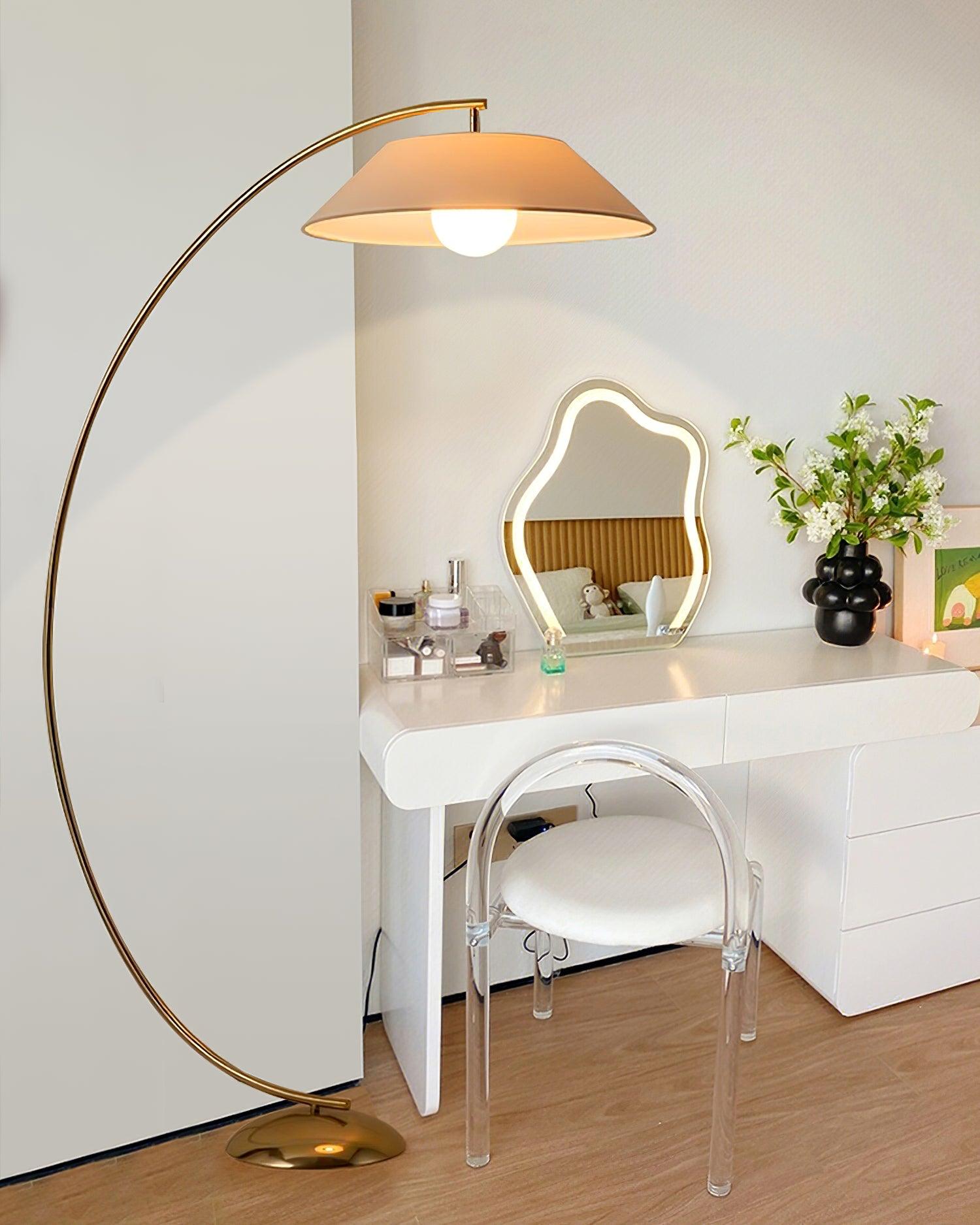 Veradin Steel Fabric Floor Lamp-Neutral Decor