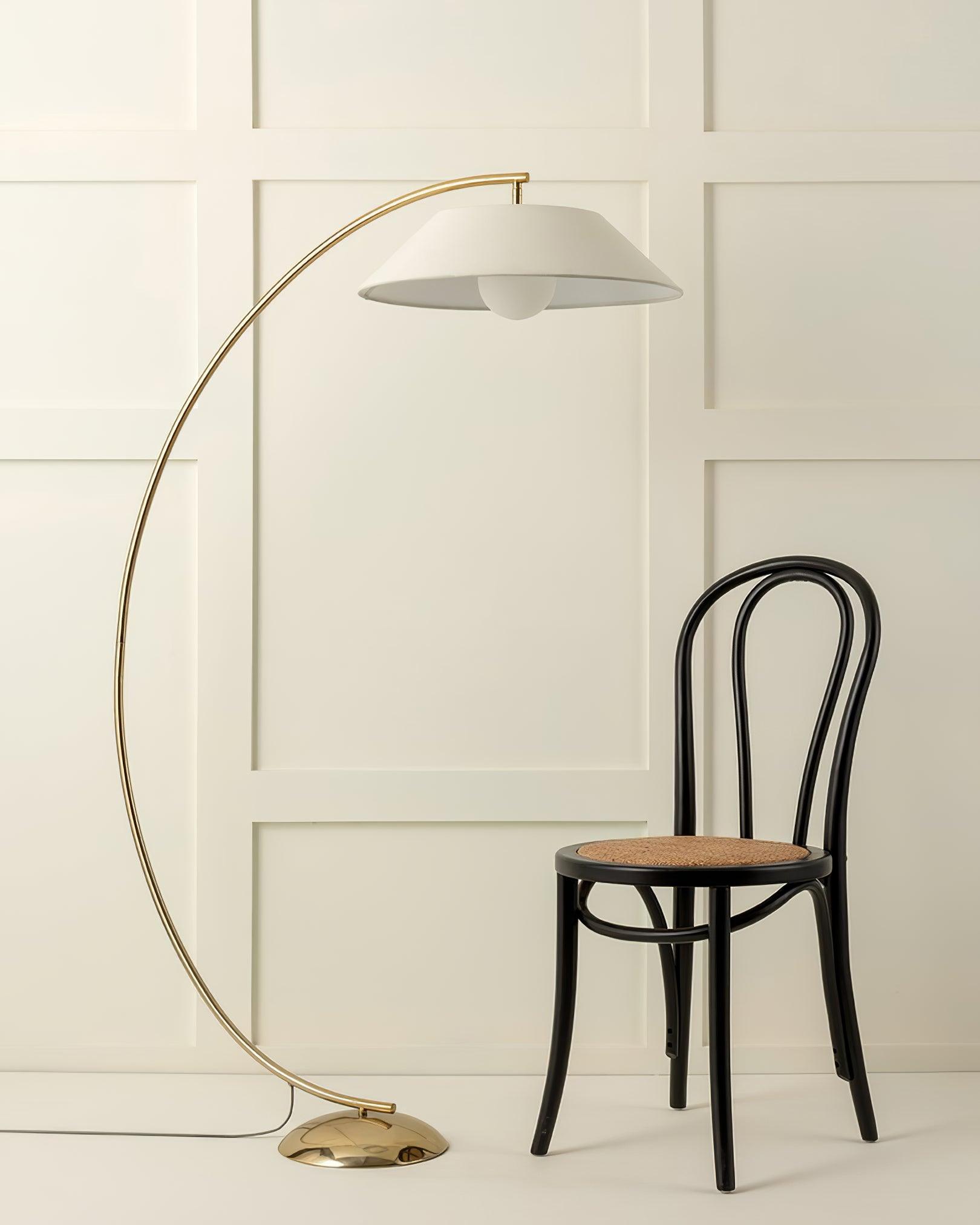 Veradin Steel Fabric Floor Lamp-Neutral Decor