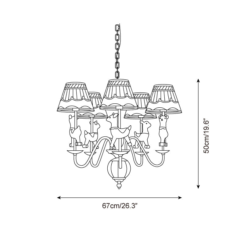 Solvian Chandelier Carousel Kids Playful-Neutral Decor