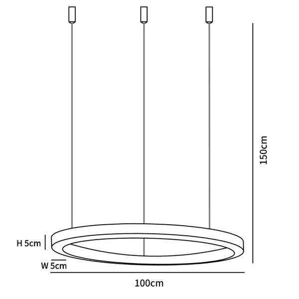 Arisha Modern LED Metal Large Multi Ring Adjustable Living/Dining Room Pendant Light, Gold - Neutral Decor