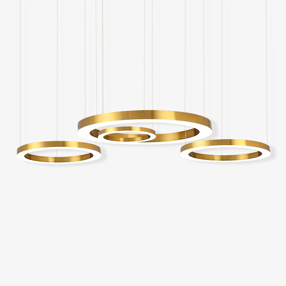 Dexlin Pendant Light LED Ring Gold Modern 3-Ring-Neutral Decor