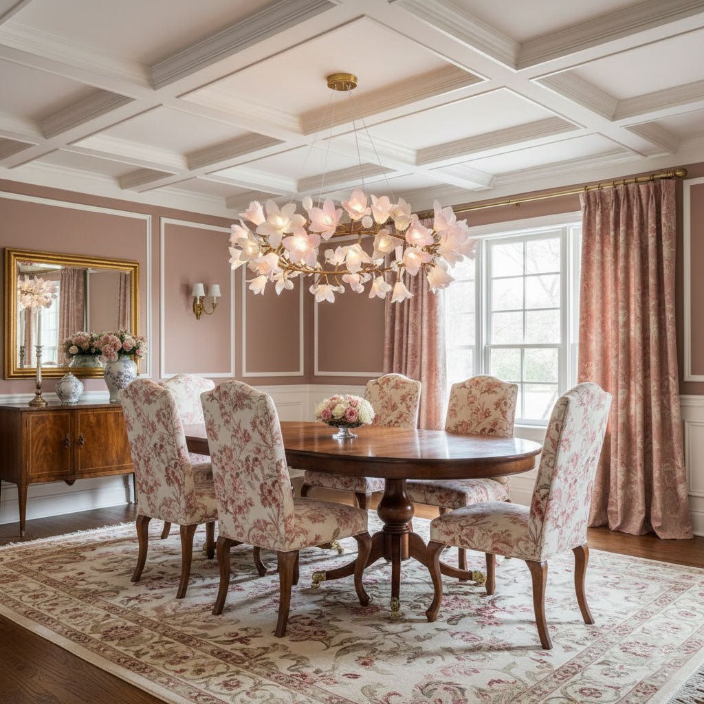Circular Blossom Chandelier-Neutral Decor