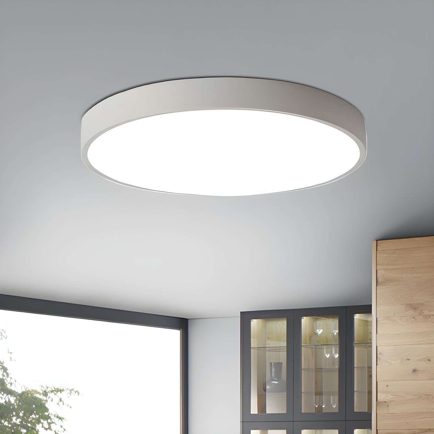 Izoriel Modern Minimalist Circular Slimline Ceiling Light-Neutral Decor