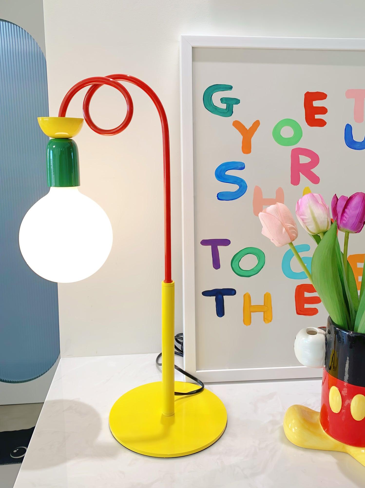 Trilo Glass Playful Table Lamp-Neutral Decor
