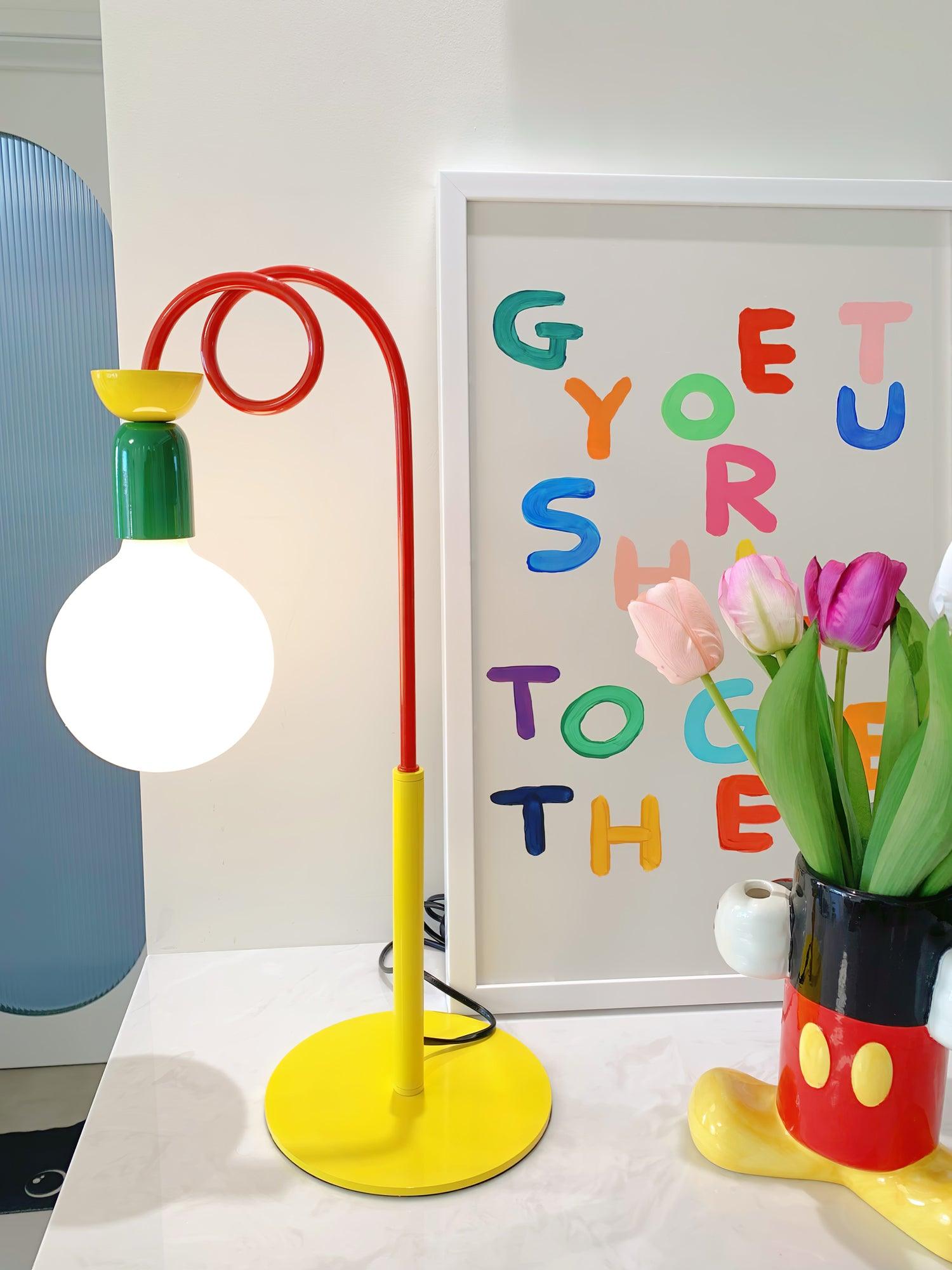 Trilo Glass Playful Table Lamp-Neutral Decor