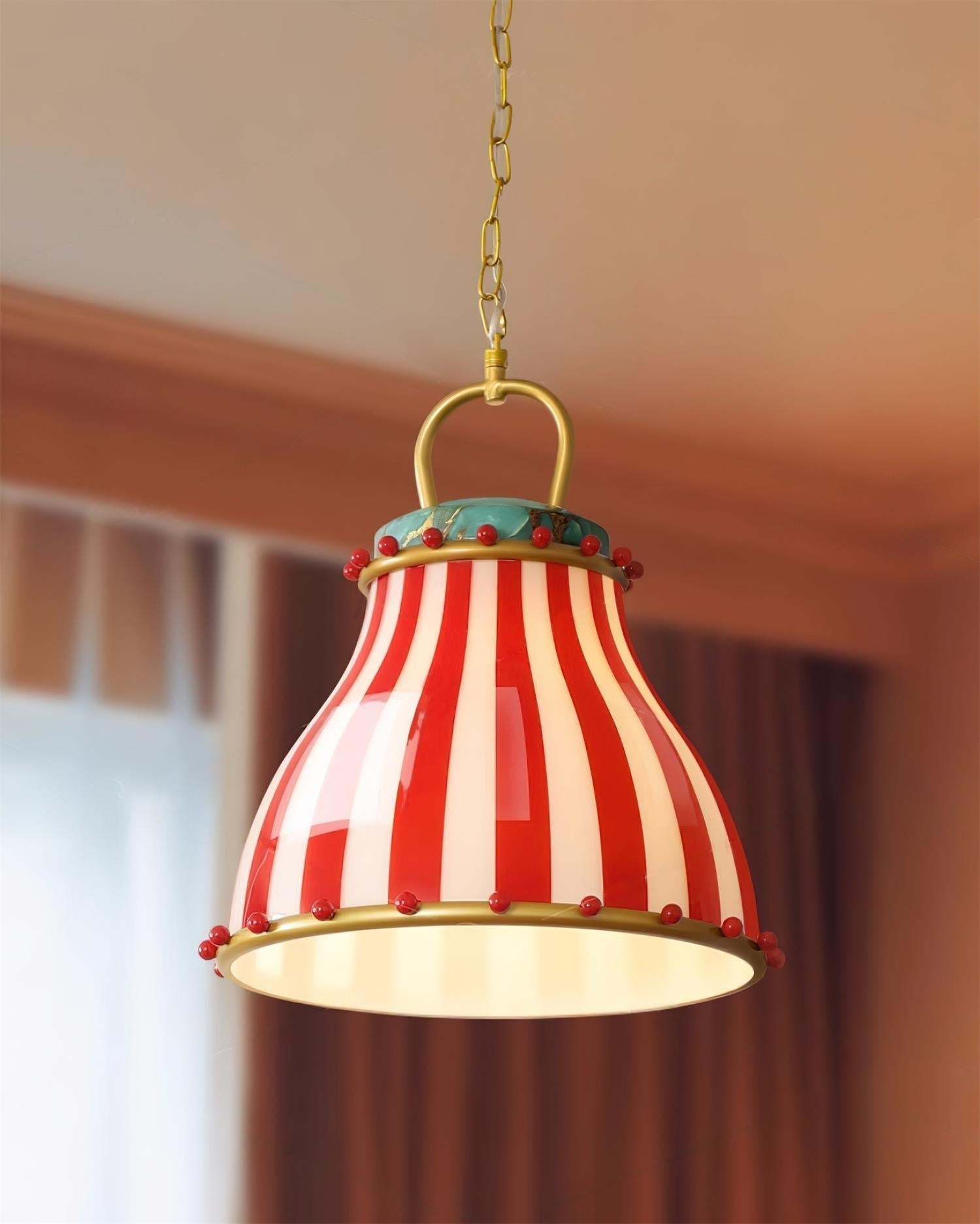 Red and white stripes Glass Pendant Lamp