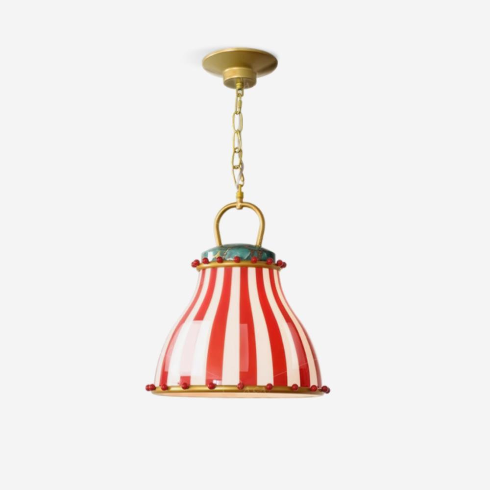 Red and white stripes Glass Pendant Lamp