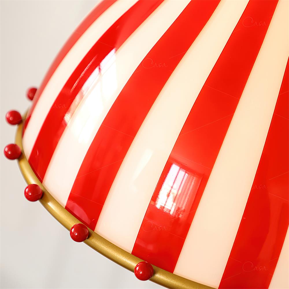 Red and white stripes Glass Pendant Lamp