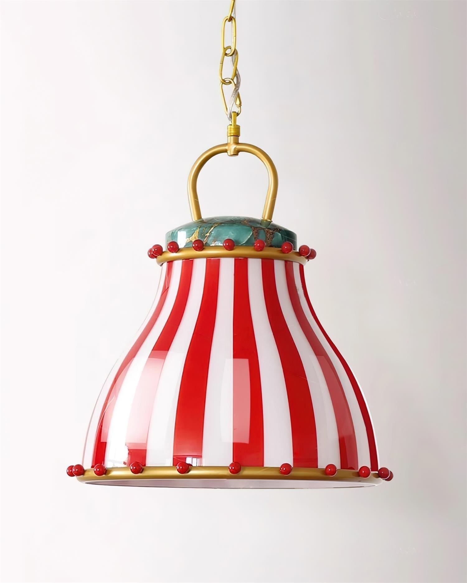 Red and white stripes Glass Pendant Lamp