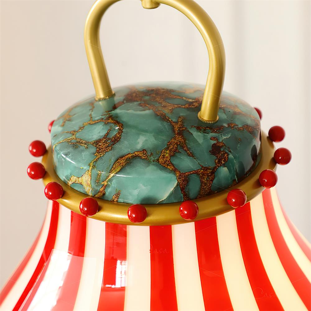 Red and white stripes Glass Pendant Lamp