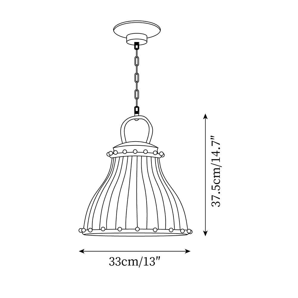 Red and white stripes Glass Pendant Lamp