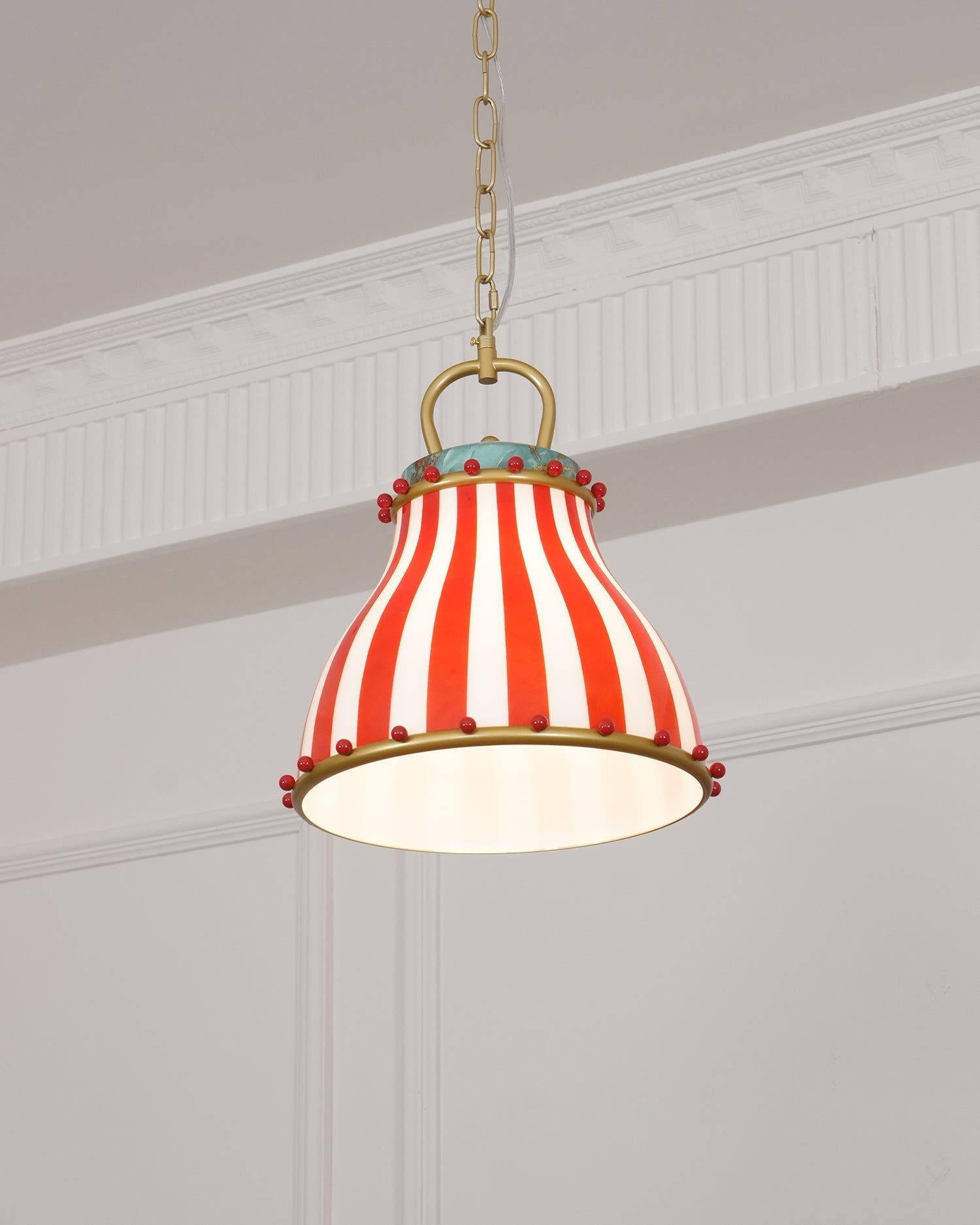 Red and white stripes Glass Pendant Lamp