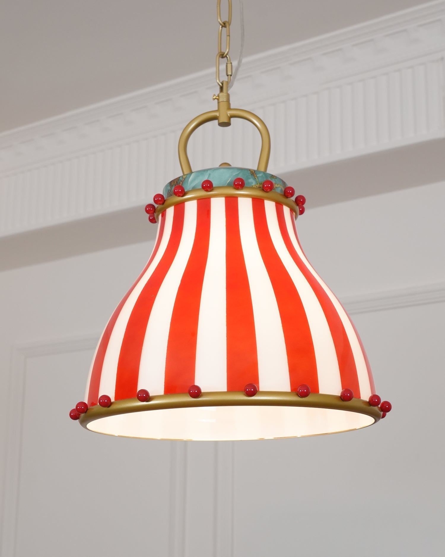 Red and white stripes Glass Pendant Lamp
