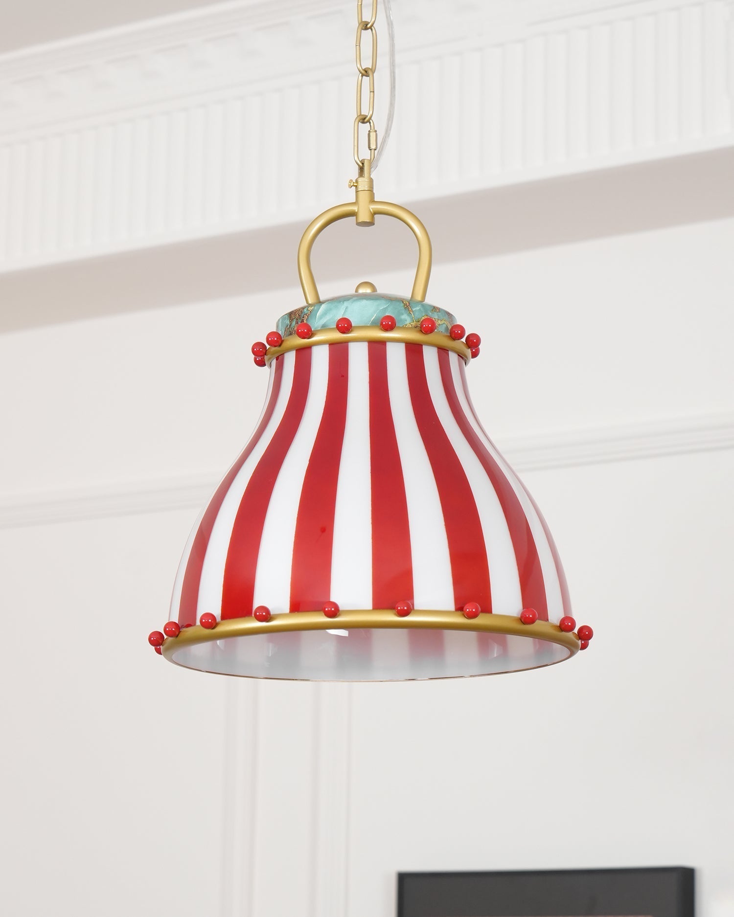 Red and white stripes Glass Pendant Lamp