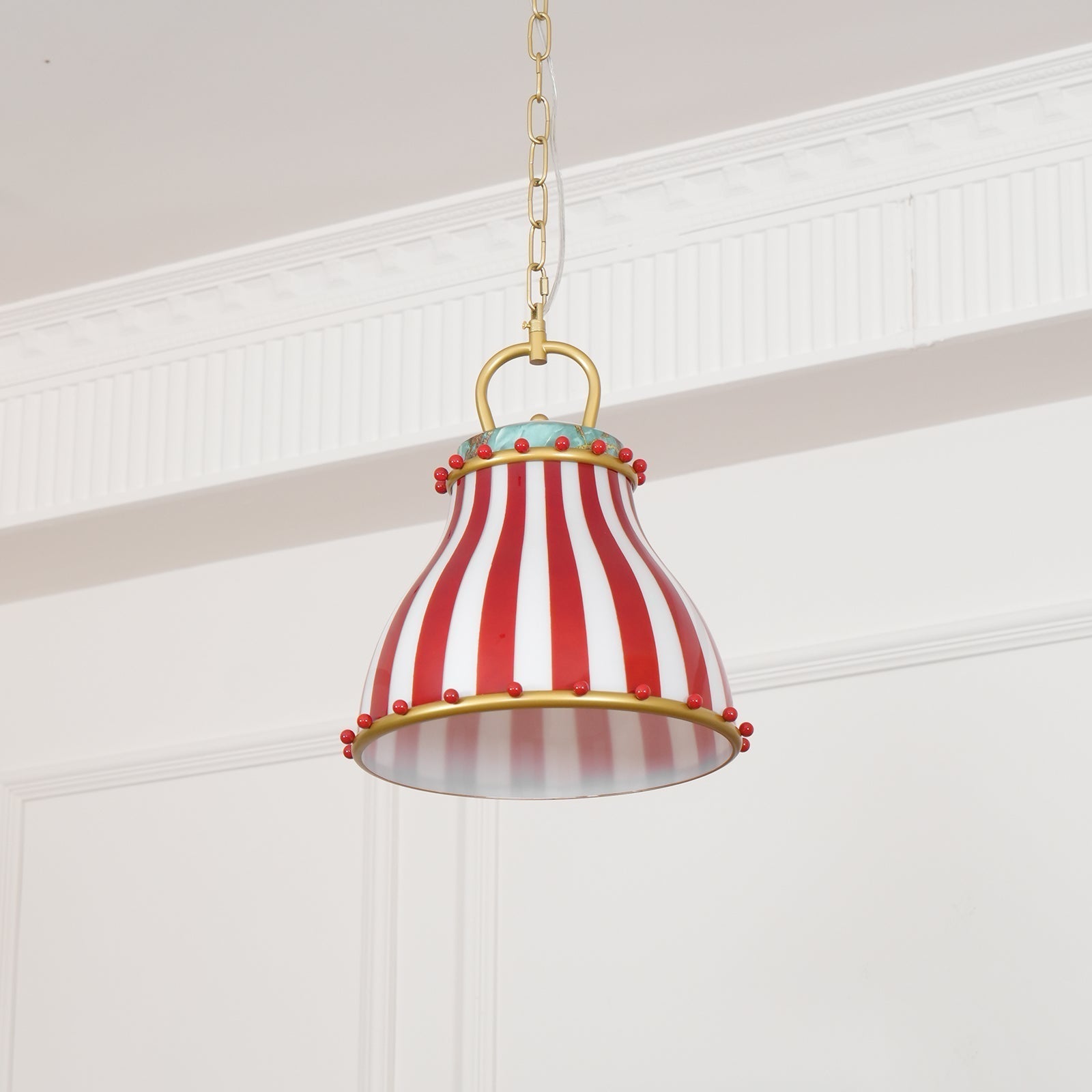 Red and white stripes Glass Pendant Lamp