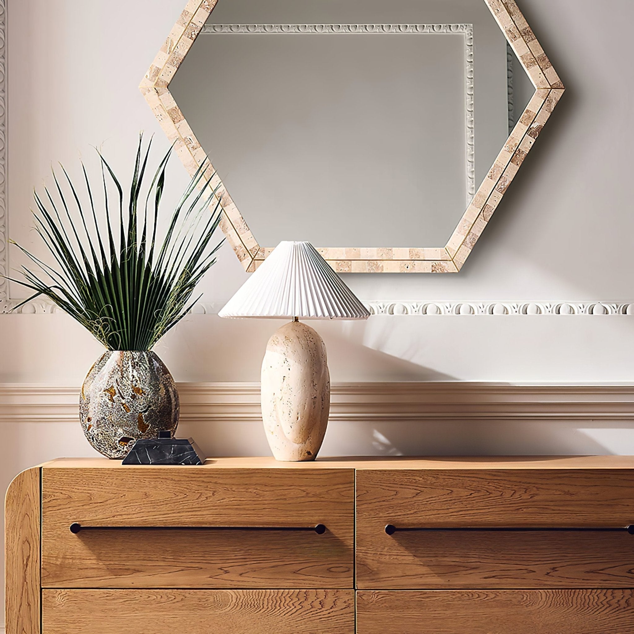 Eursolir Travertine Table Lamp-Neutral Decor