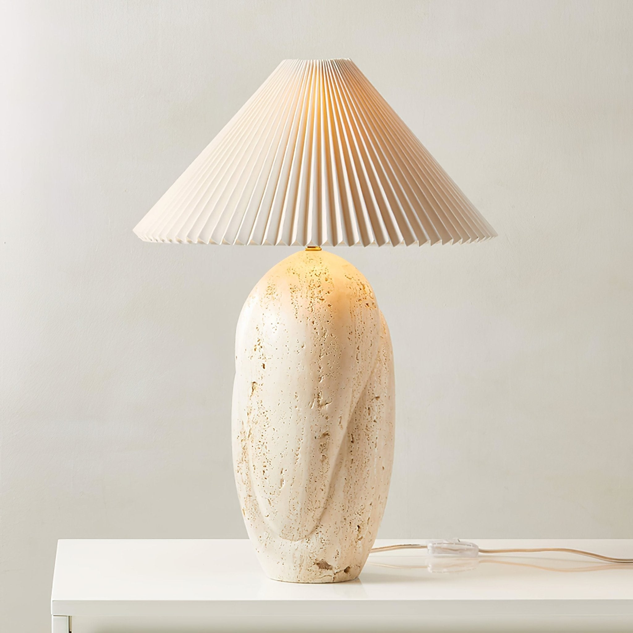 Eursolir Travertine Table Lamp-Neutral Decor