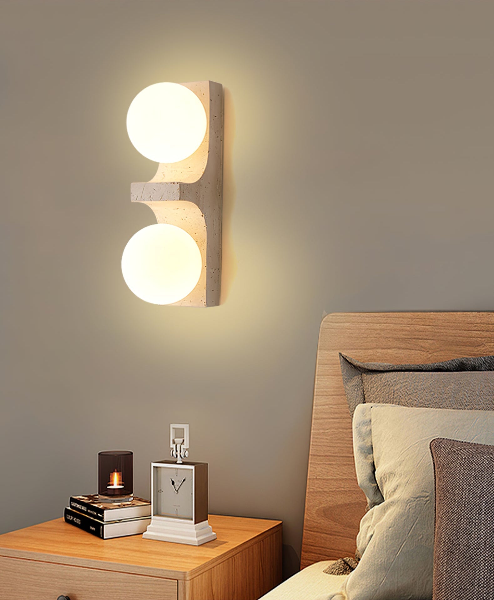 Umiren Travertine Wall Light-Neutral Decor
