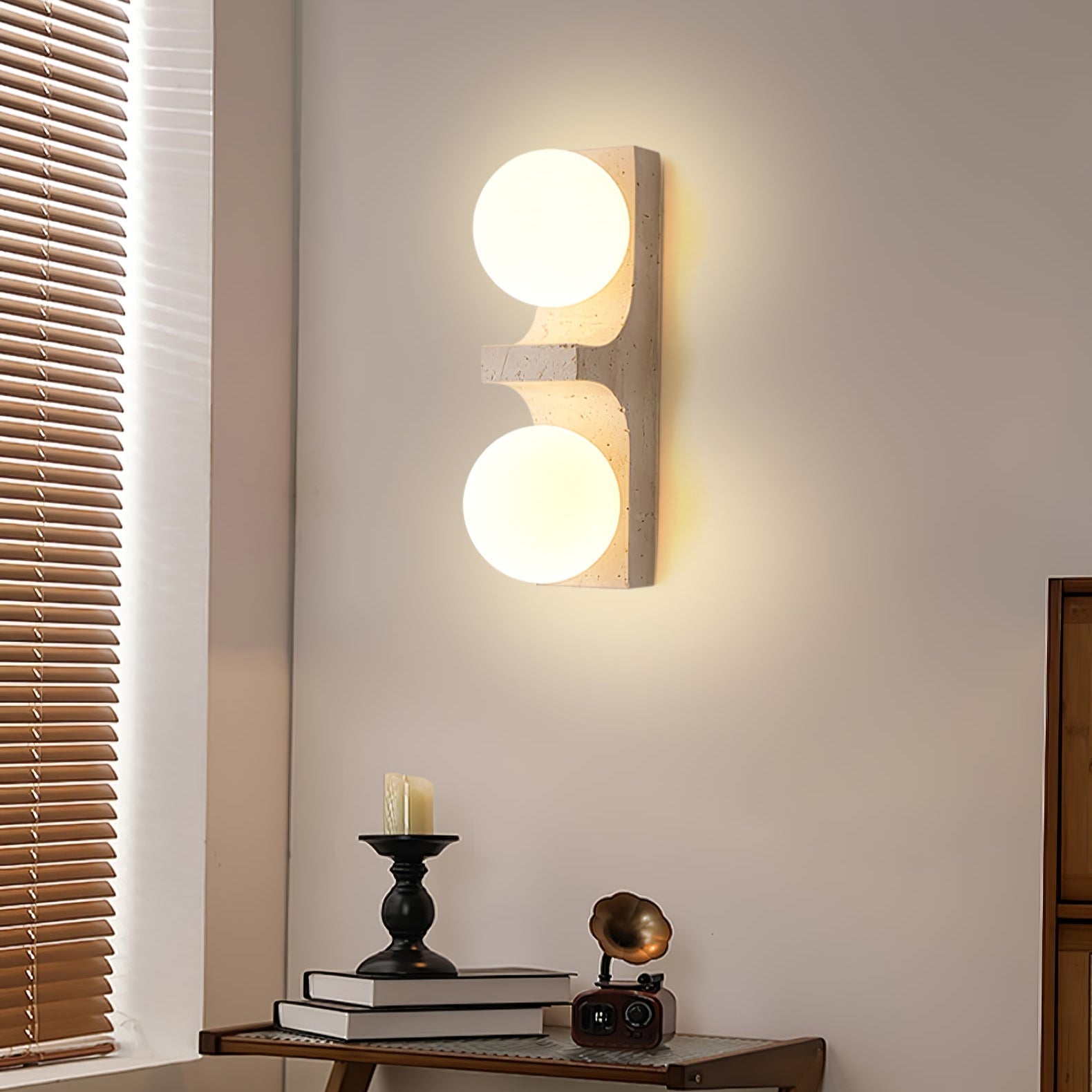 Umiren Travertine Wall Light-Neutral Decor
