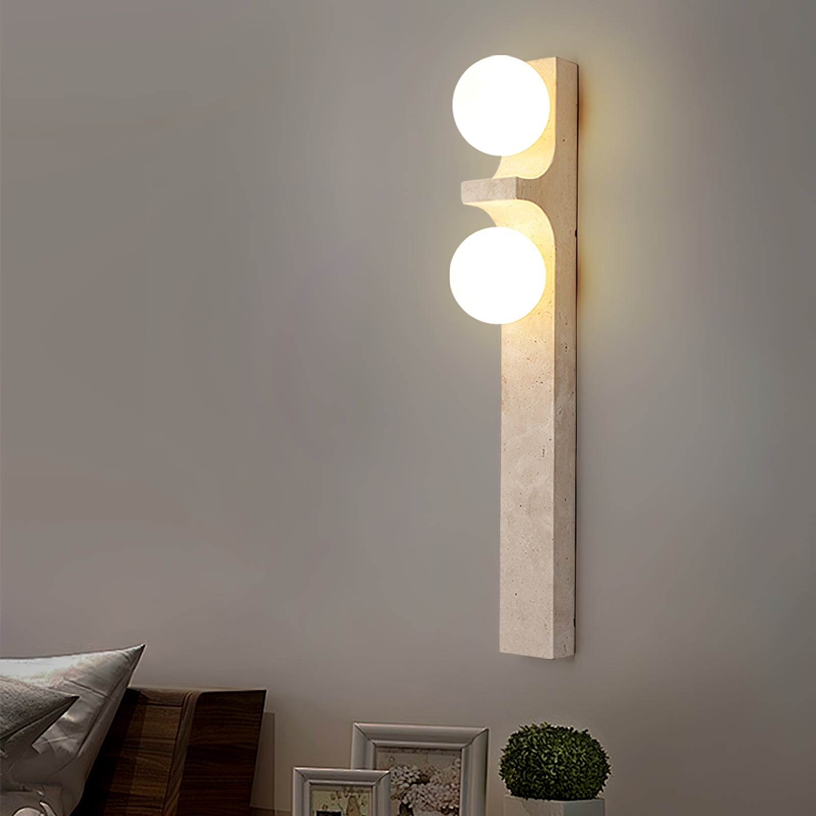 Umiren Travertine Wall Light-Neutral Decor