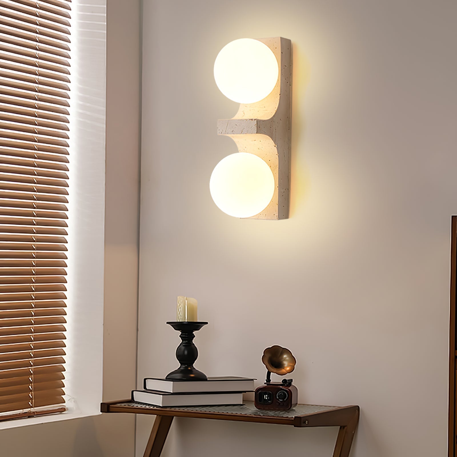 Umiren Travertine Wall Light-Neutral Decor