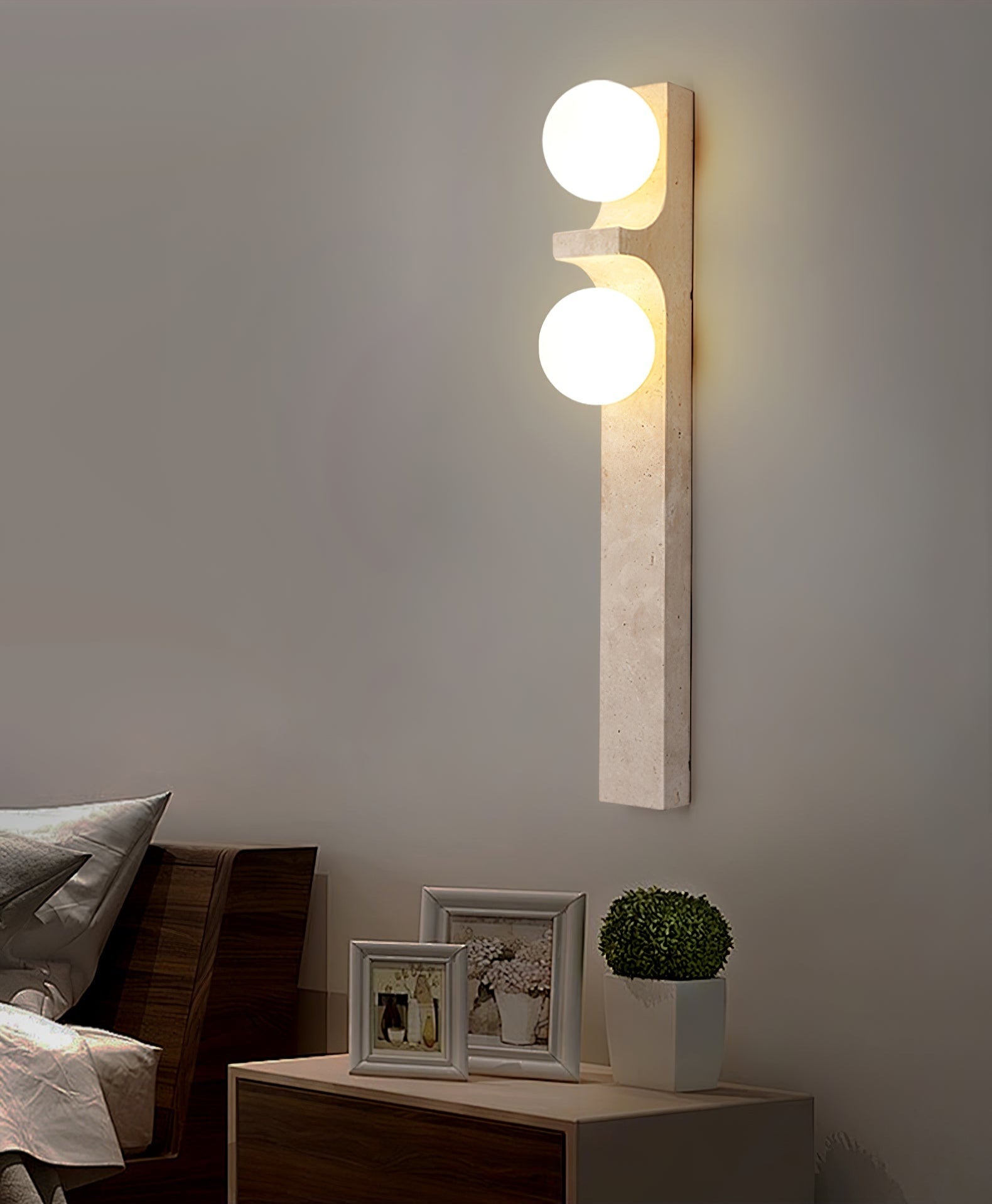 Umiren Travertine Wall Light-Neutral Decor