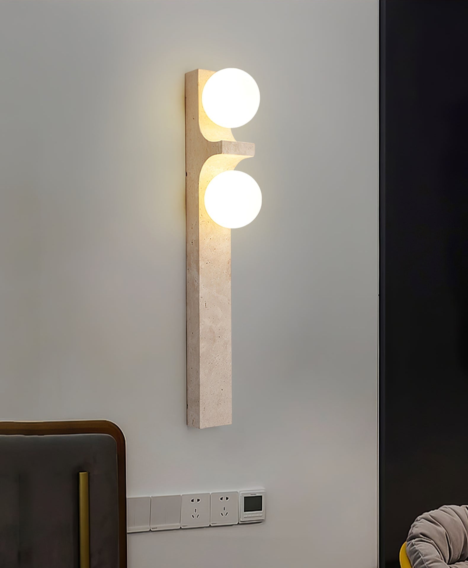 Umiren Travertine Wall Light-Neutral Decor