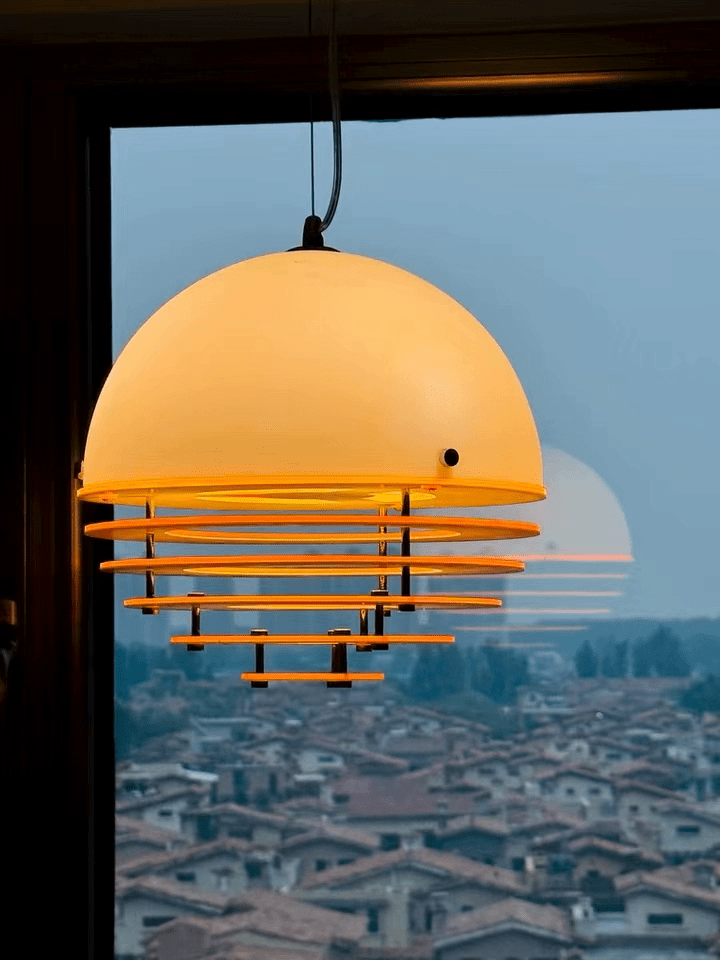 Esme Orange Layered Acrylic Pendant Lamp-Neutral Decor