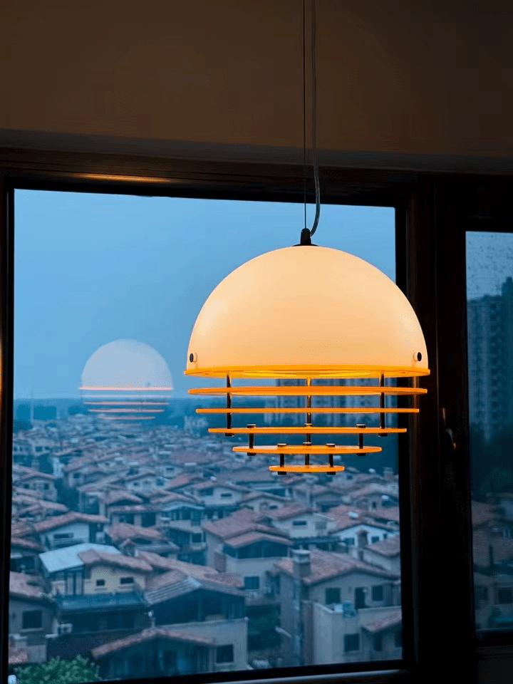 Esme Orange Layered Acrylic Pendant Lamp-Neutral Decor