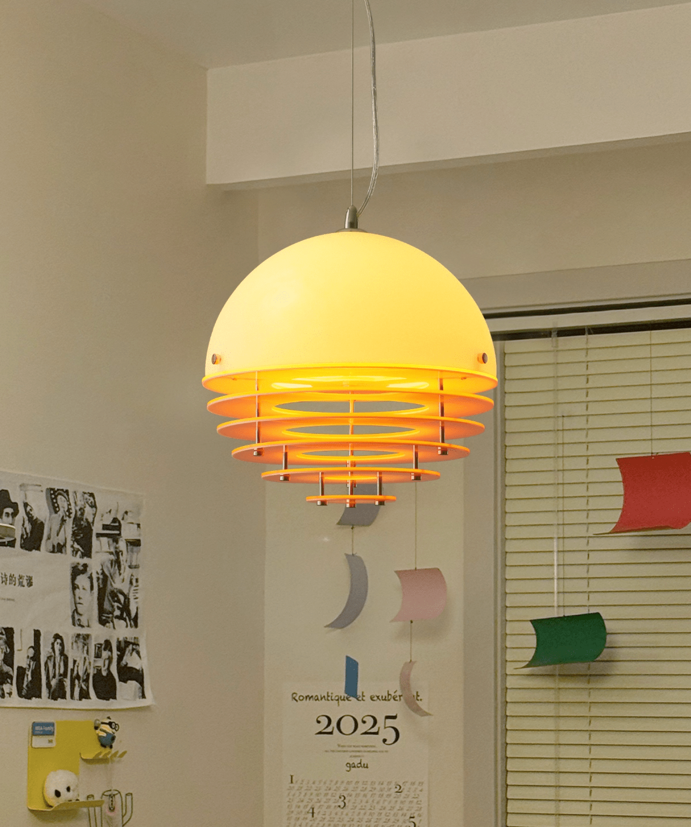Esme Orange Layered Acrylic Pendant Lamp-Neutral Decor