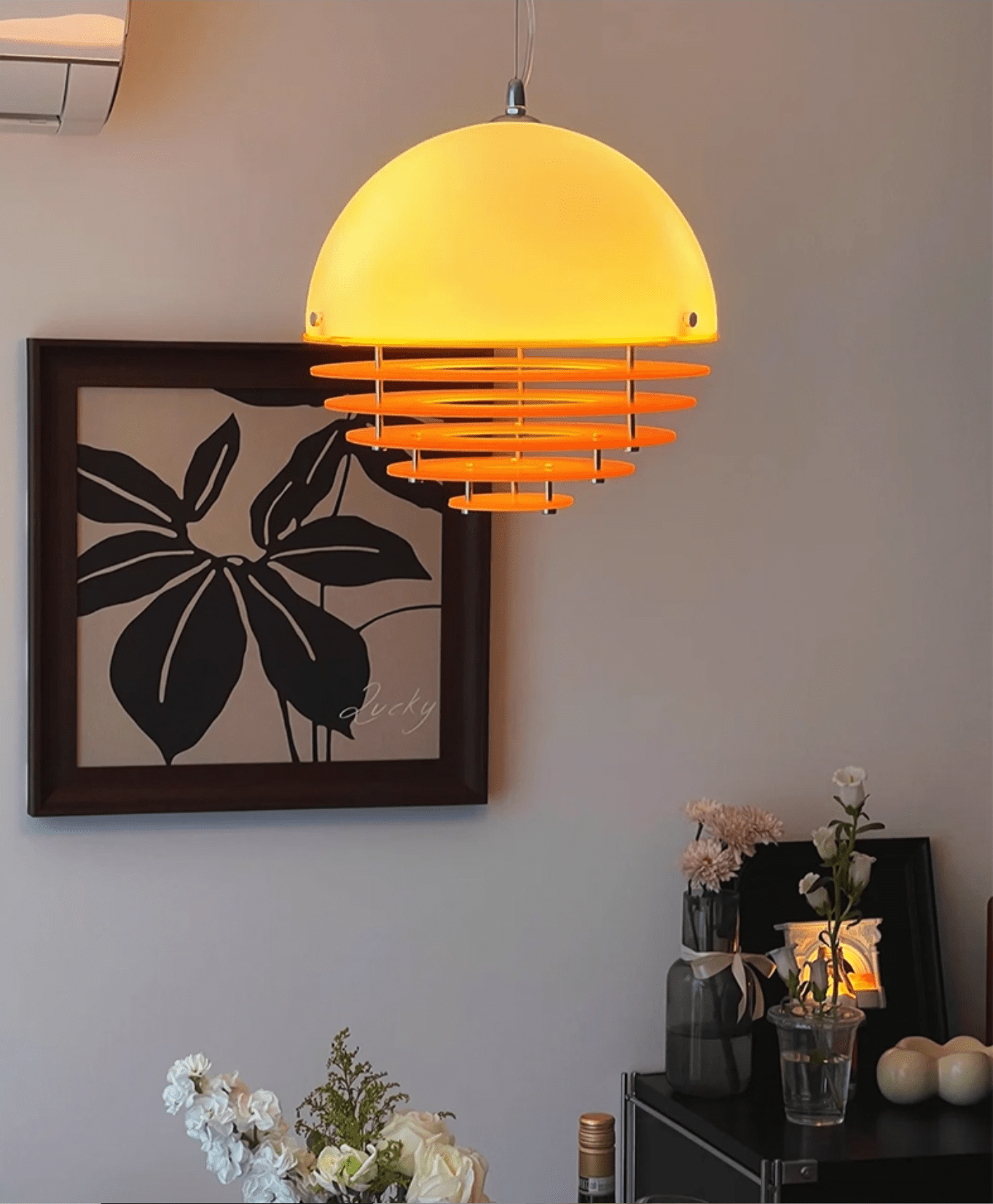 Esme Orange Layered Acrylic Pendant Lamp-Neutral Decor