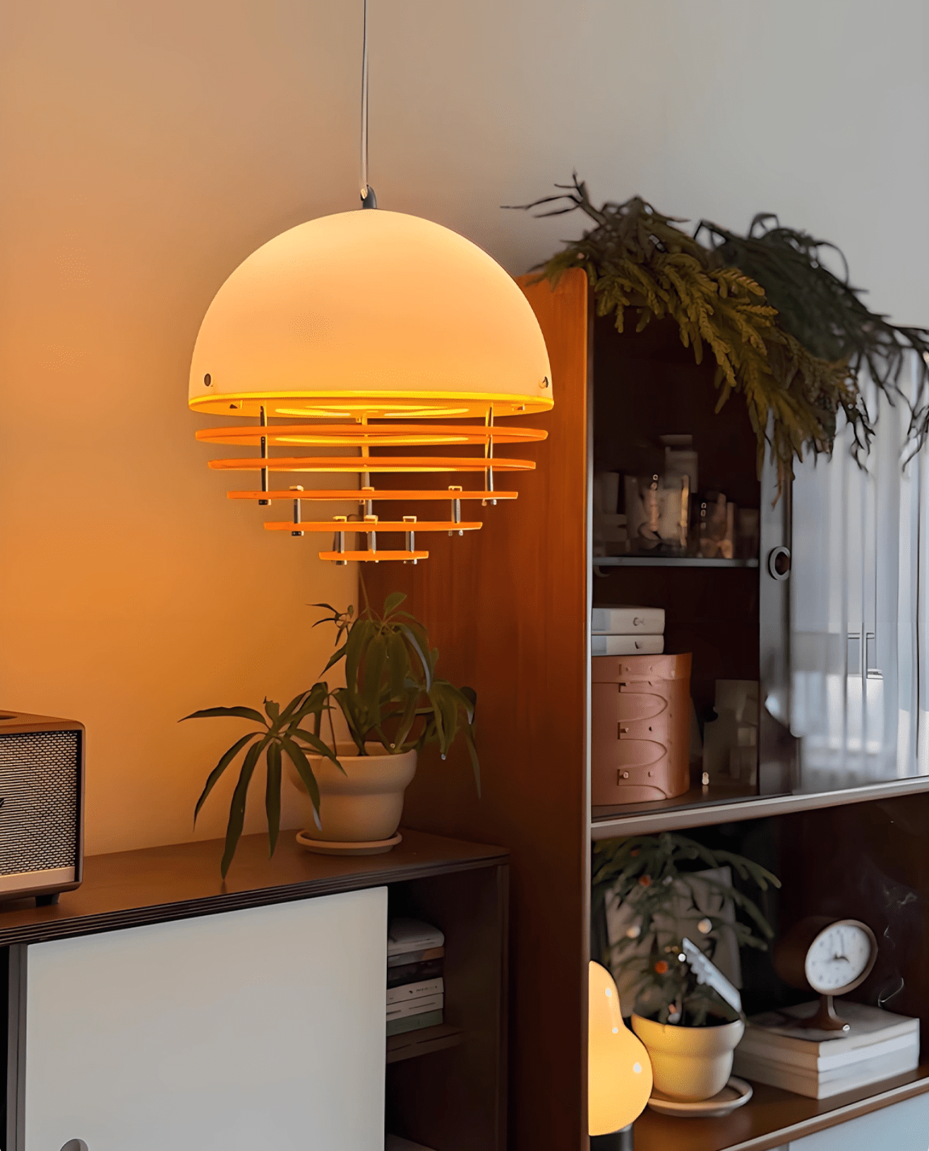 Esme Orange Layered Acrylic Pendant Lamp-Neutral Decor