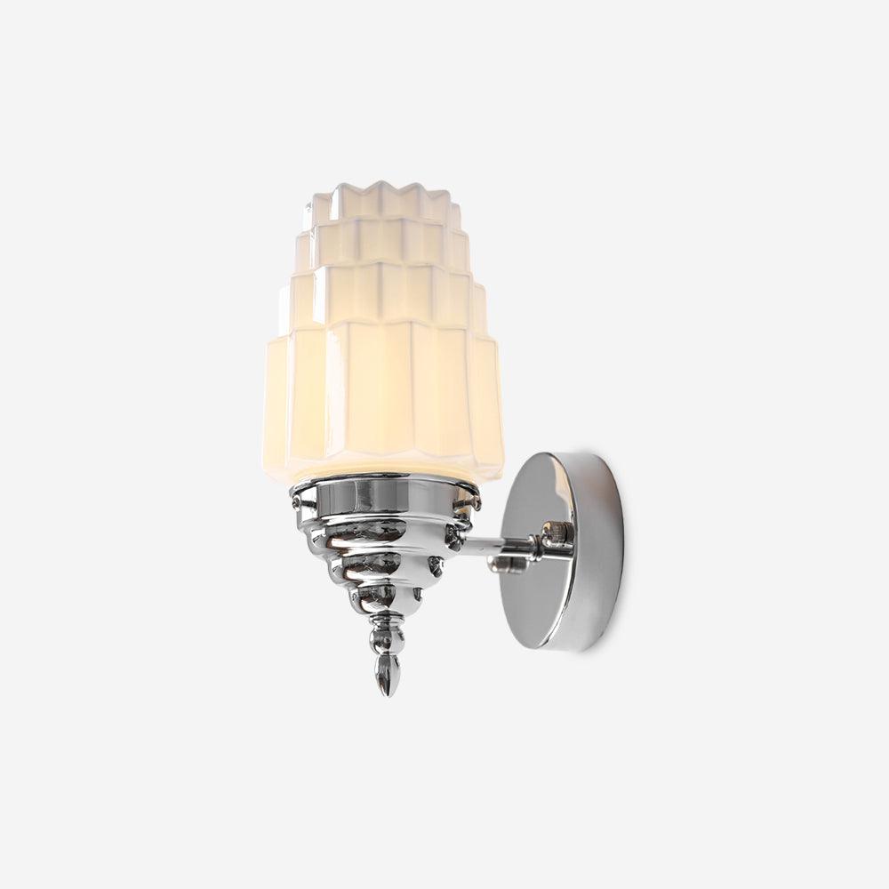Wall Lamp Metal Body Glass Cylinder Shade Art Deco Bedroom
