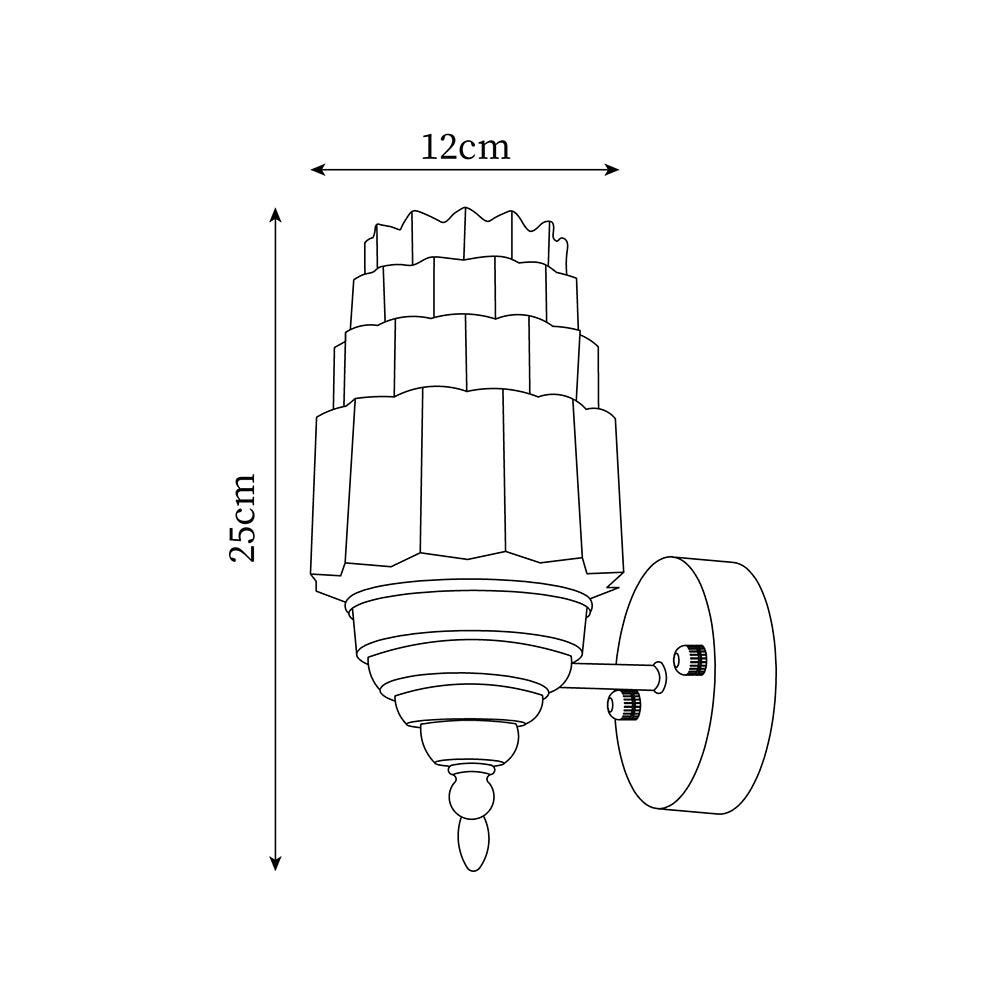 Wall Lamp Metal Body Glass Cylinder Shade Art Deco Bedroom