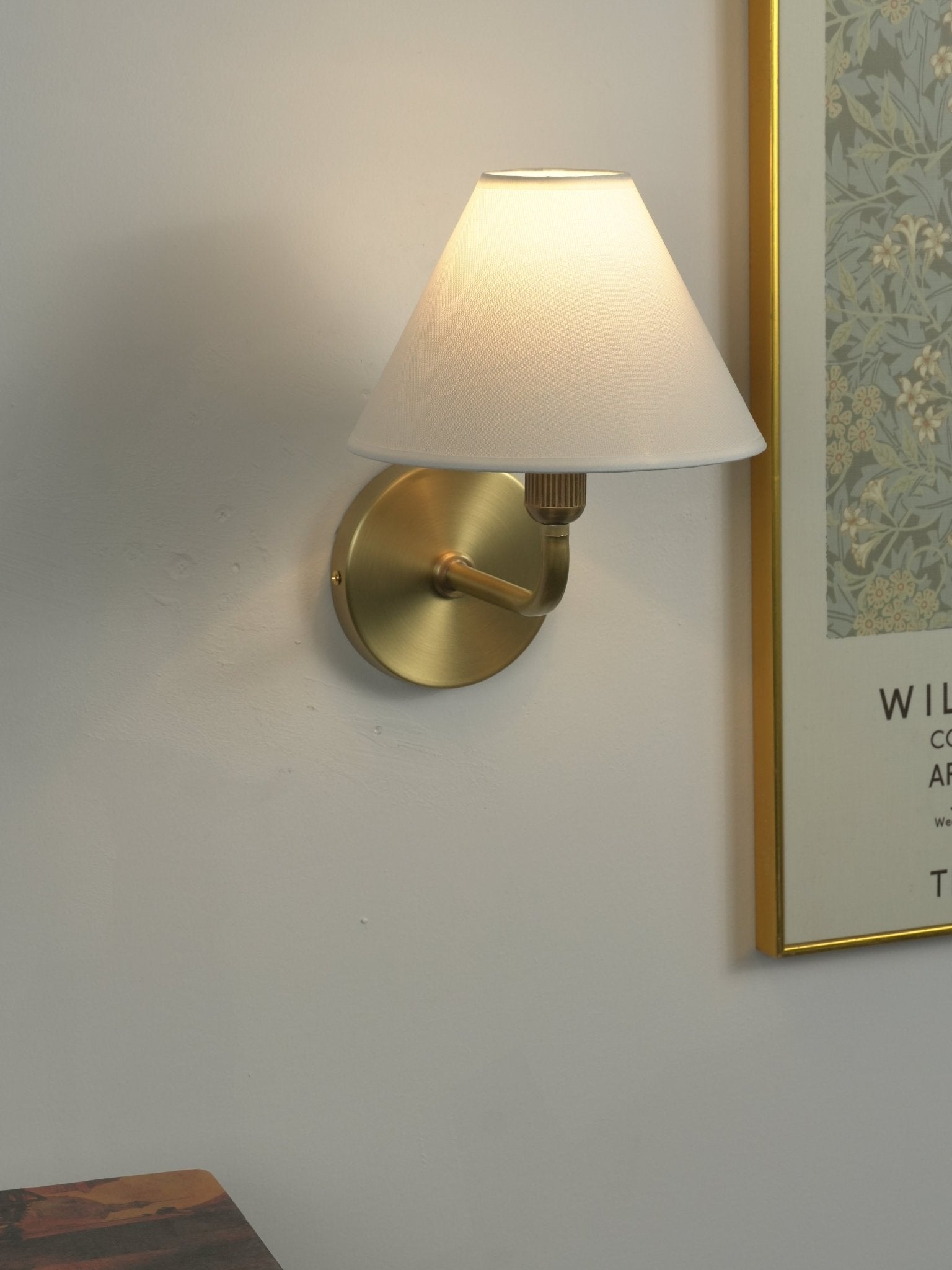 Clara Brass Wall Sconce-Neutral Decor