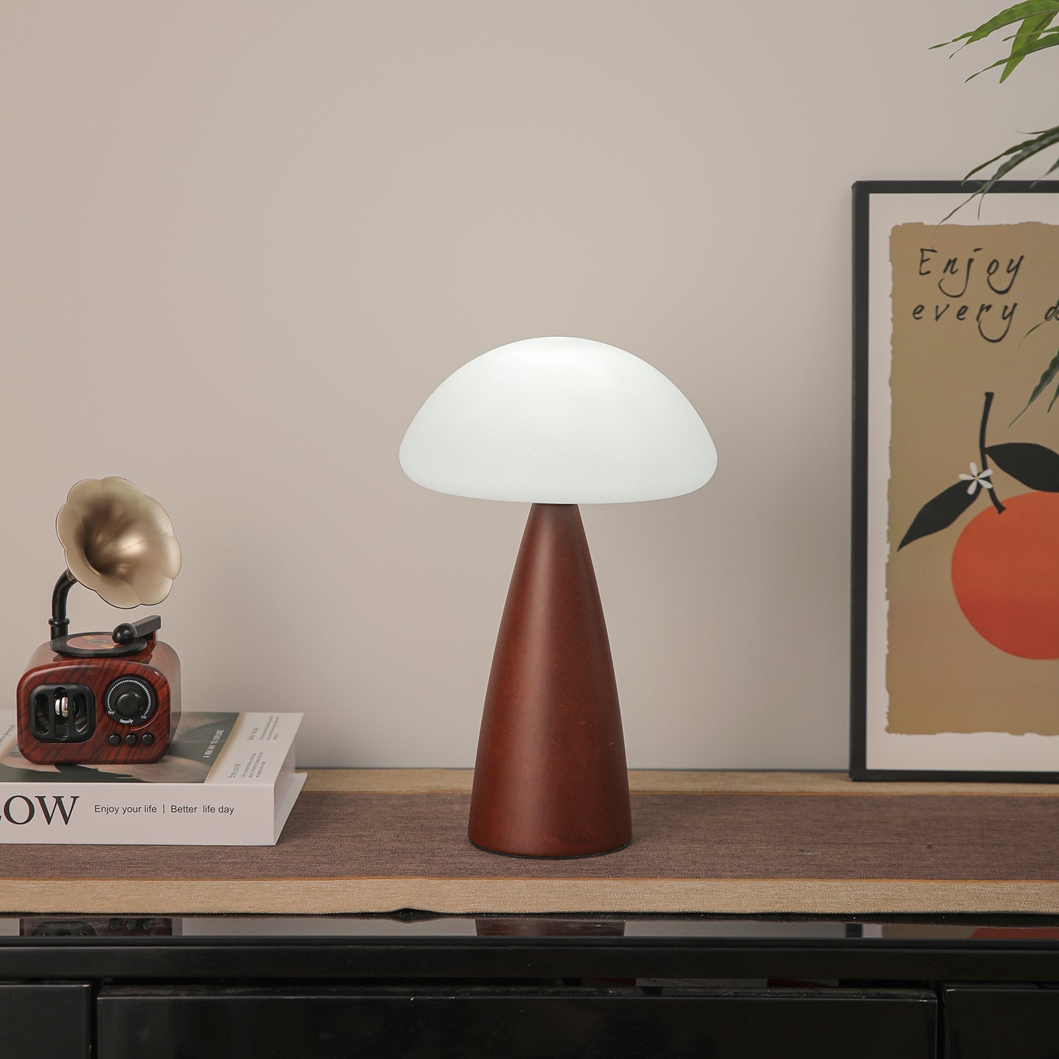 Ibisin Funge Wood Contemporary Table Lamp-Neutral Decor