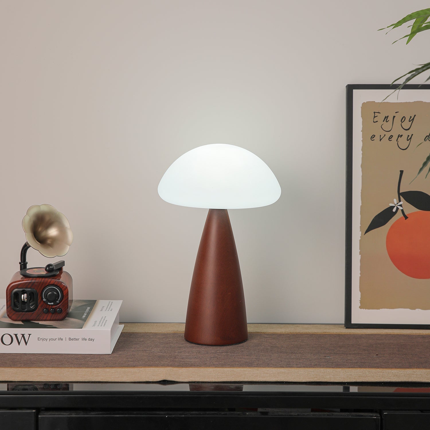 Ibisin Funge Wood Contemporary Table Lamp-Neutral Decor