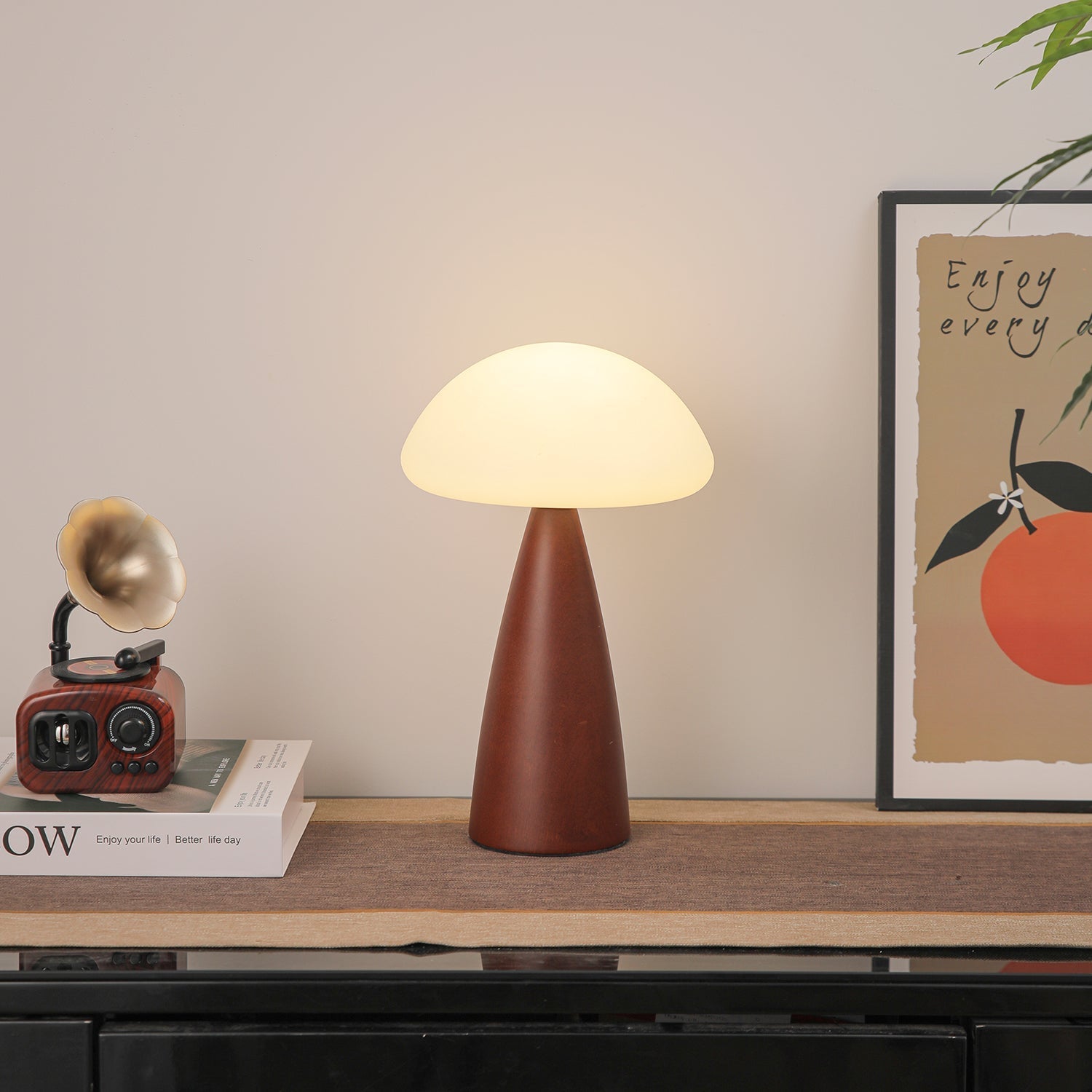 Ibisin Funge Wood Contemporary Table Lamp-Neutral Decor