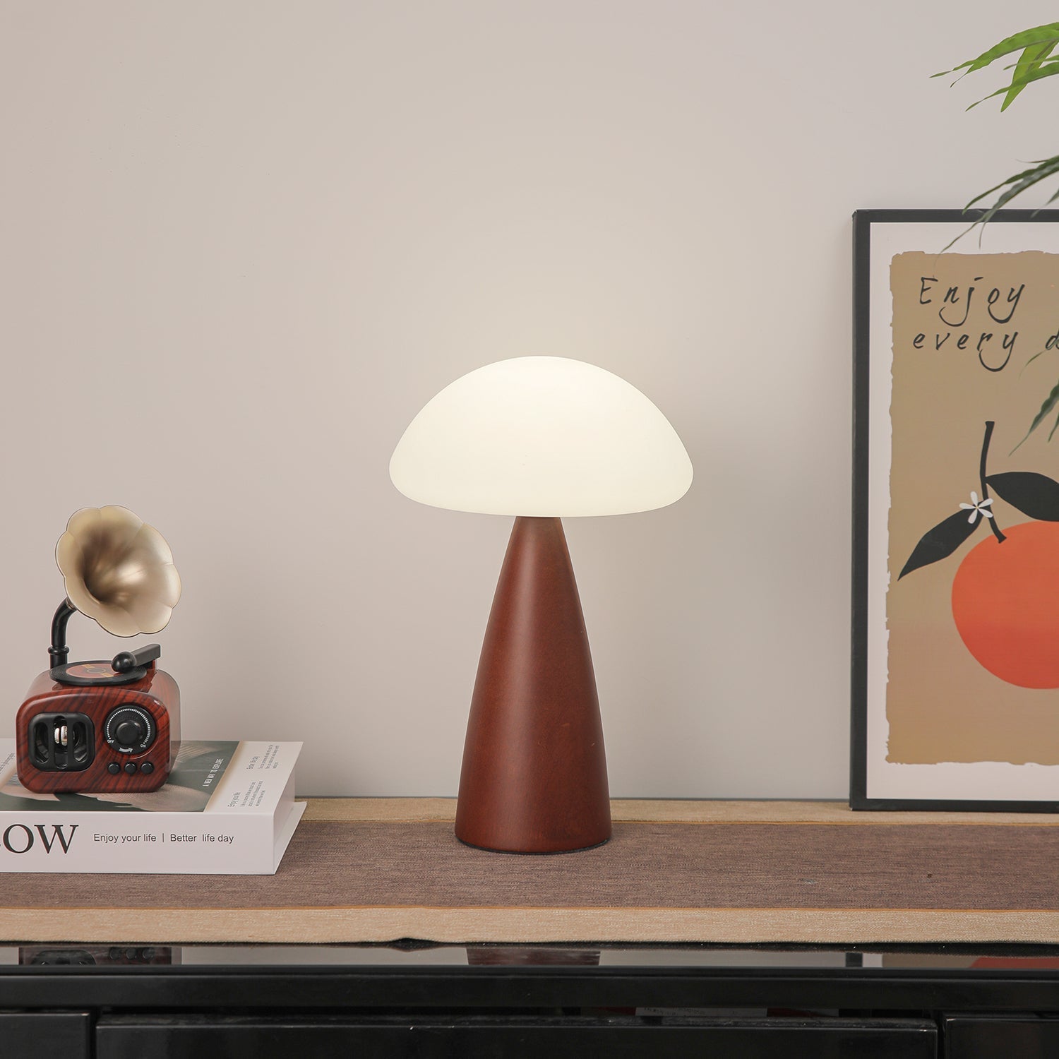 Ibisin Funge Wood Contemporary Table Lamp-Neutral Decor