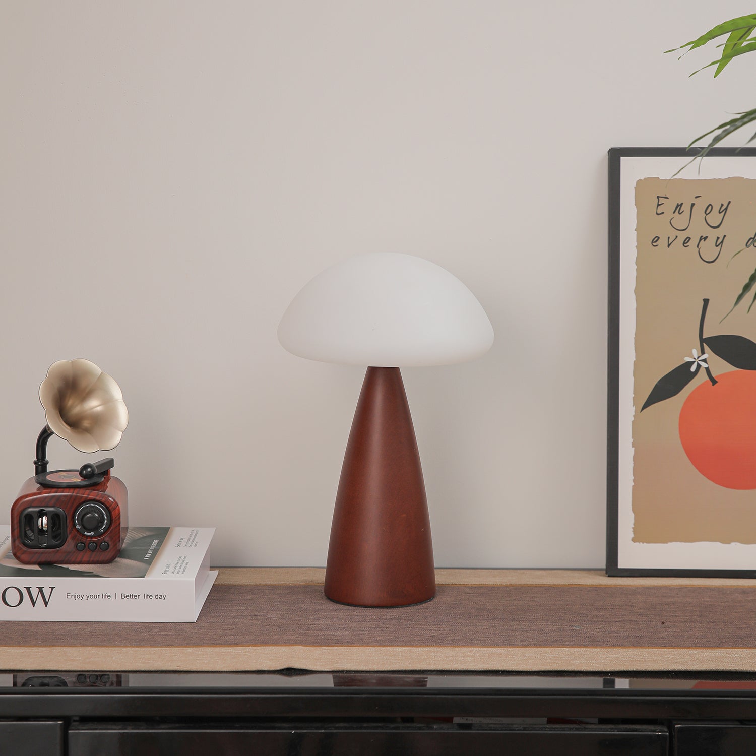 Ibisin Funge Wood Contemporary Table Lamp-Neutral Decor