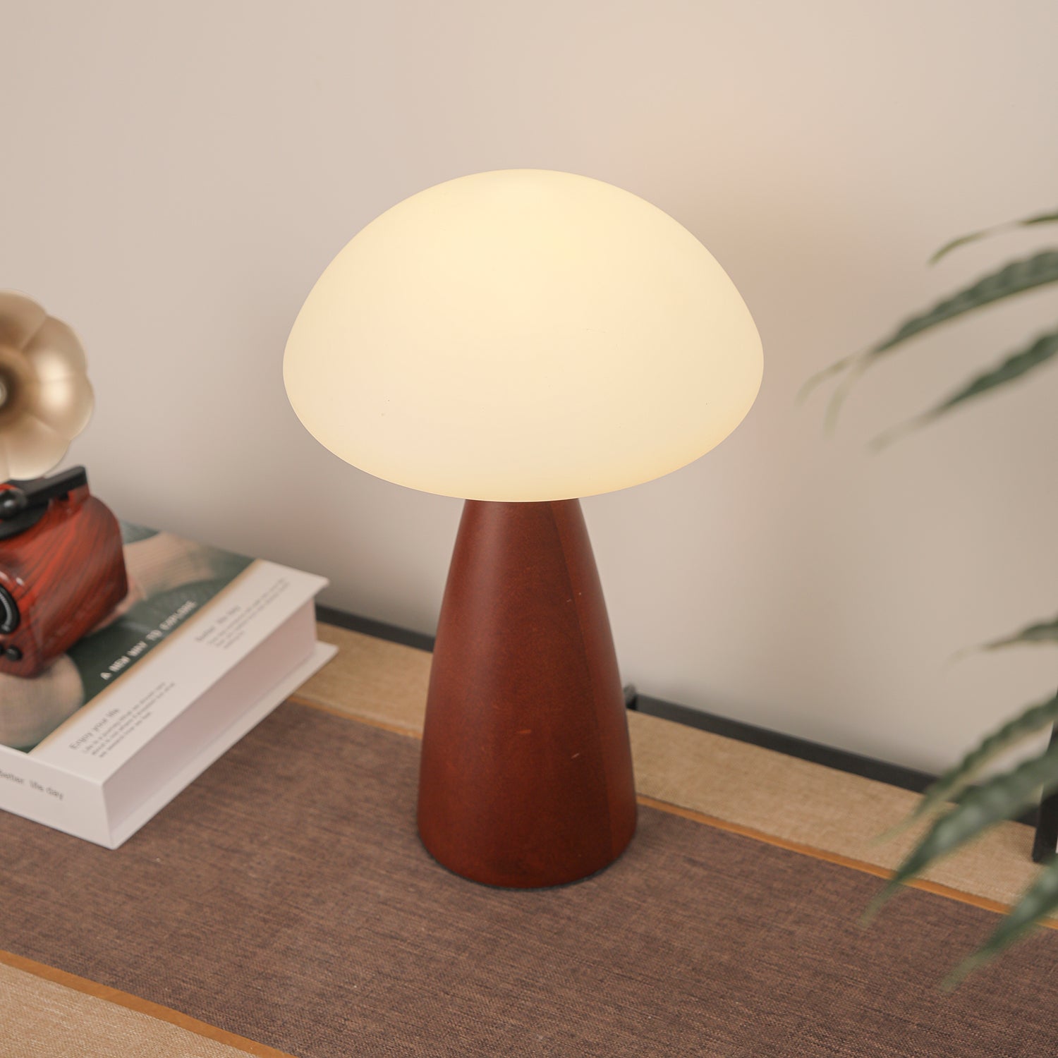 Ibisin Funge Wood Contemporary Table Lamp-Neutral Decor
