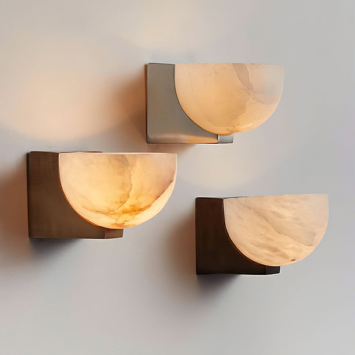 Corvina Bowl Alabaster Wall Light-Neutral Decor