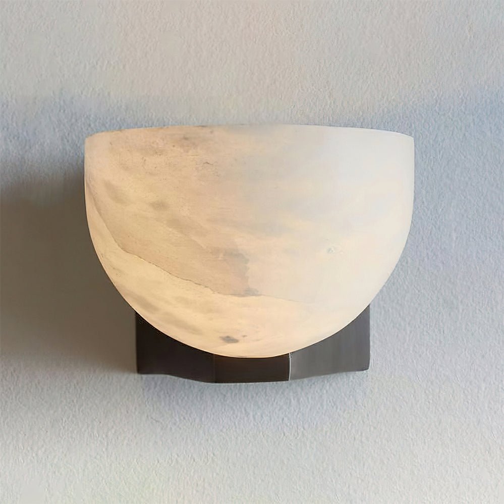 Corvina Bowl Alabaster Wall Light-Neutral Decor
