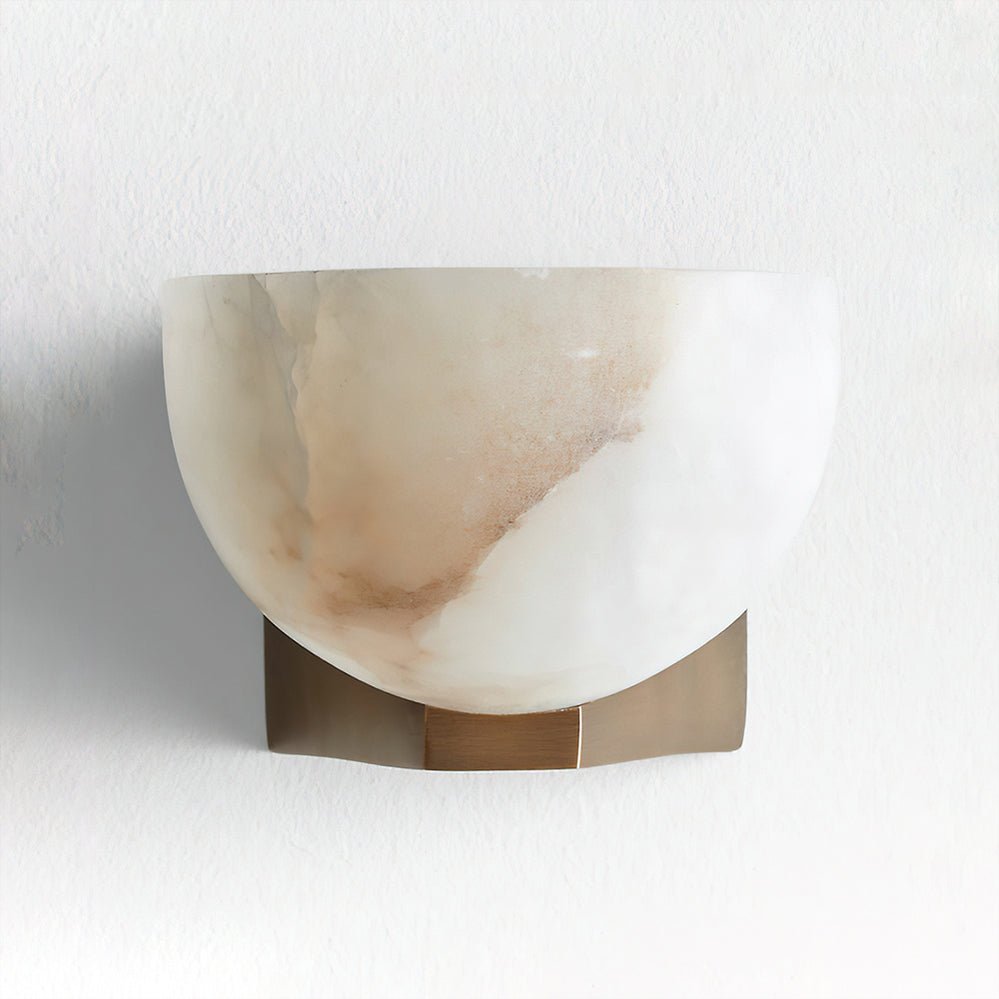 Corvina Bowl Alabaster Wall Light-Neutral Decor