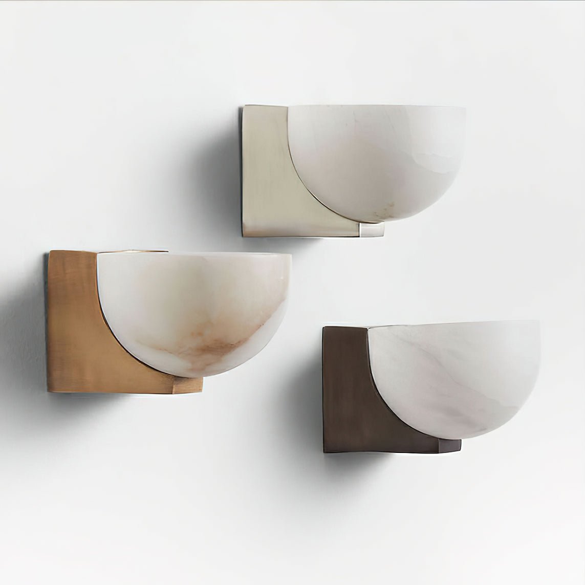 Corvina Bowl Alabaster Wall Light-Neutral Decor