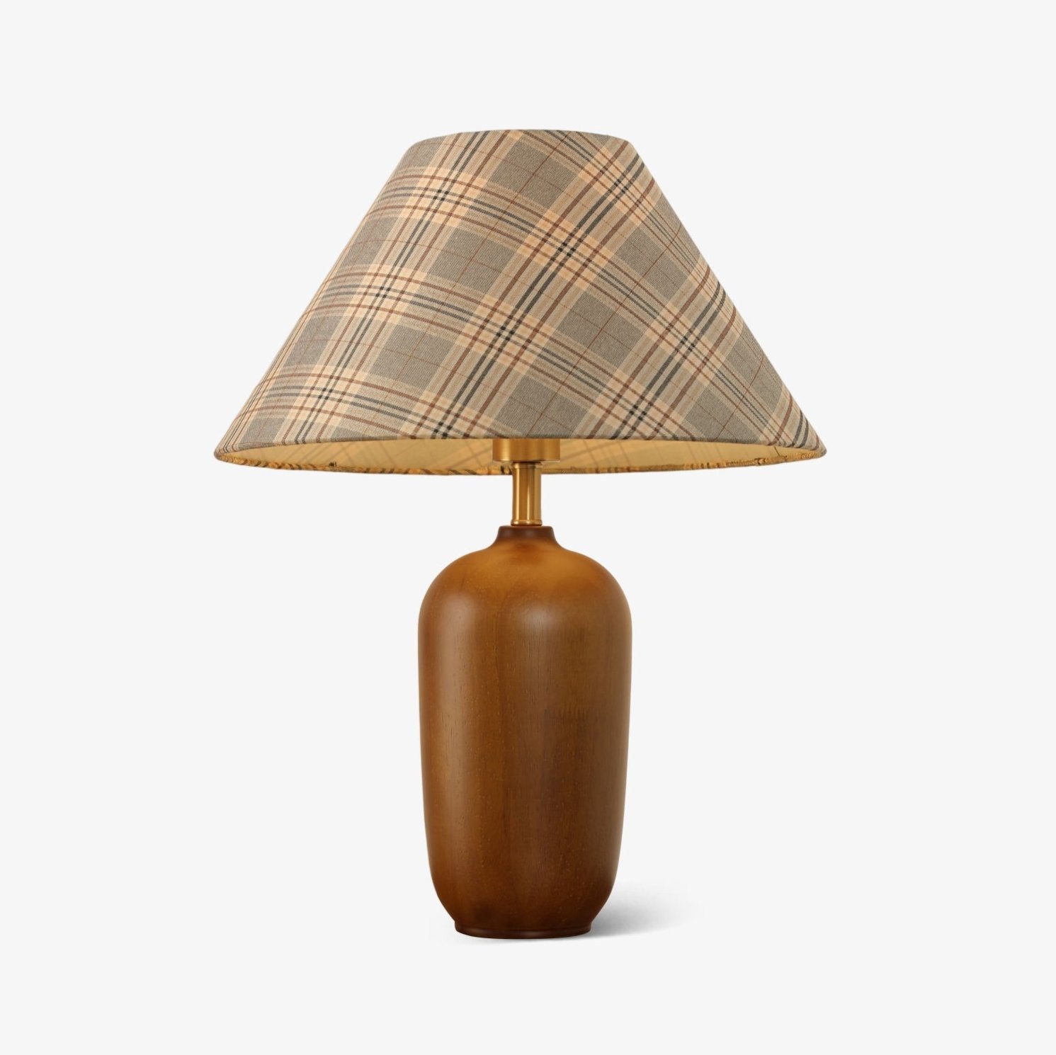 Sienna Wood & Fabric Classic Table Lamp-Neutral Decor