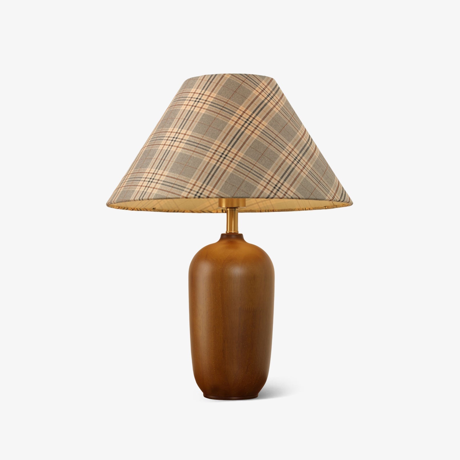 Sienna Wood & Fabric Classic Table Lamp-Neutral Decor