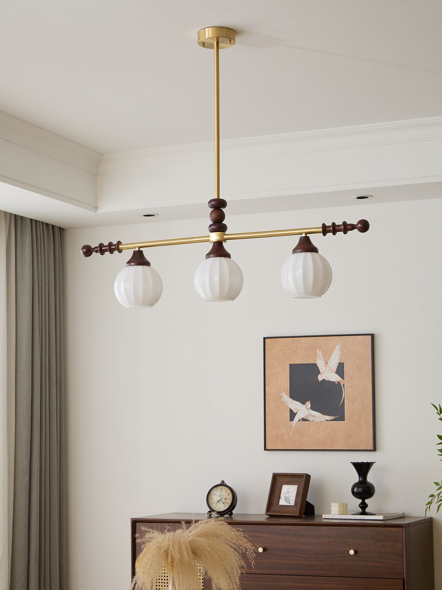 Vosole Traditional Elegance Vintage Wood Chandelier-Neutral Decor
