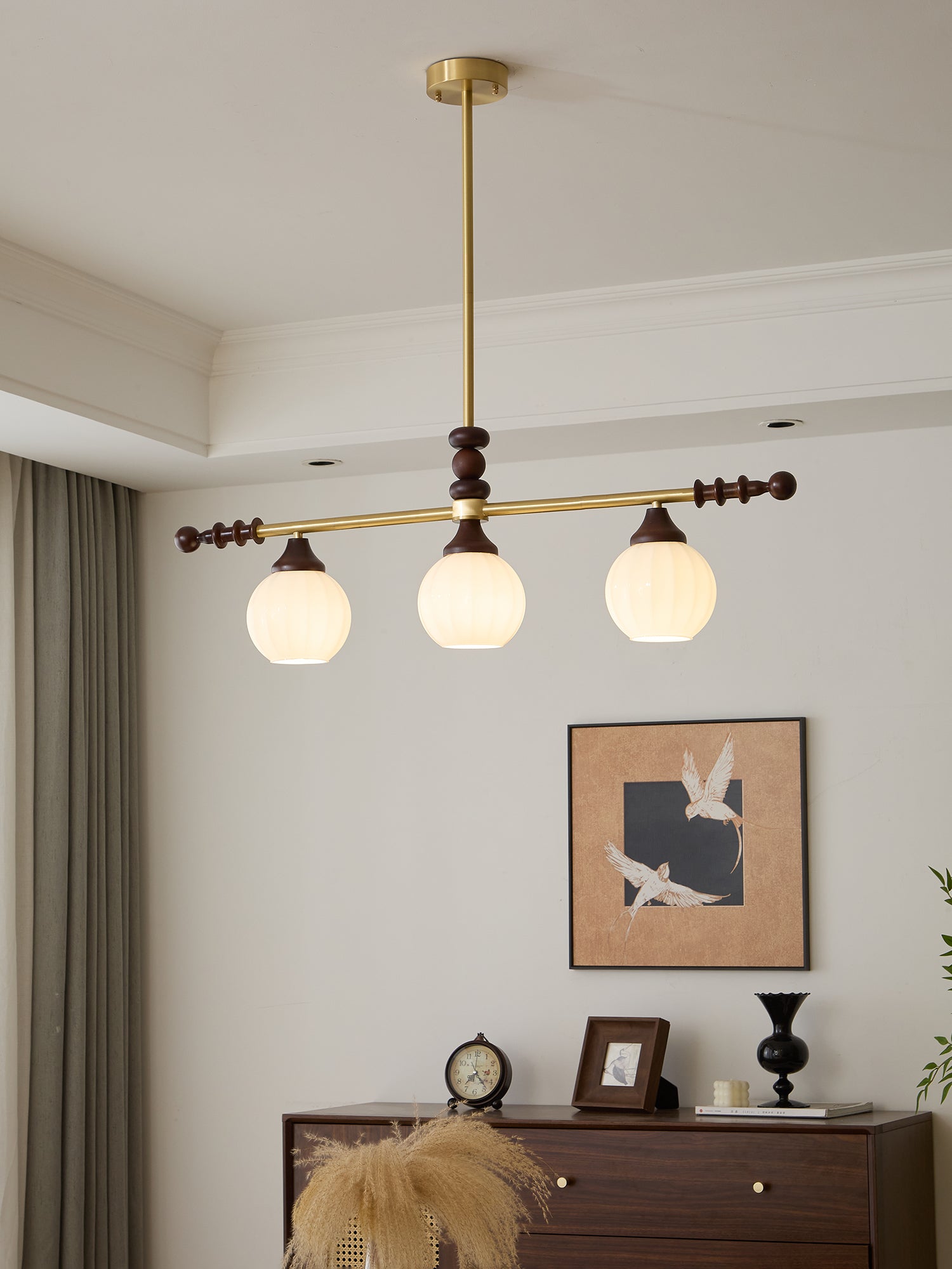 Vosole Traditional Elegance Vintage Wood Chandelier-Neutral Decor