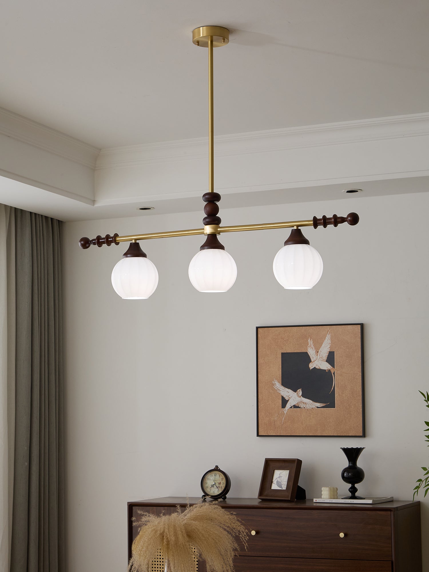 Vosole Traditional Elegance Vintage Wood Chandelier-Neutral Decor